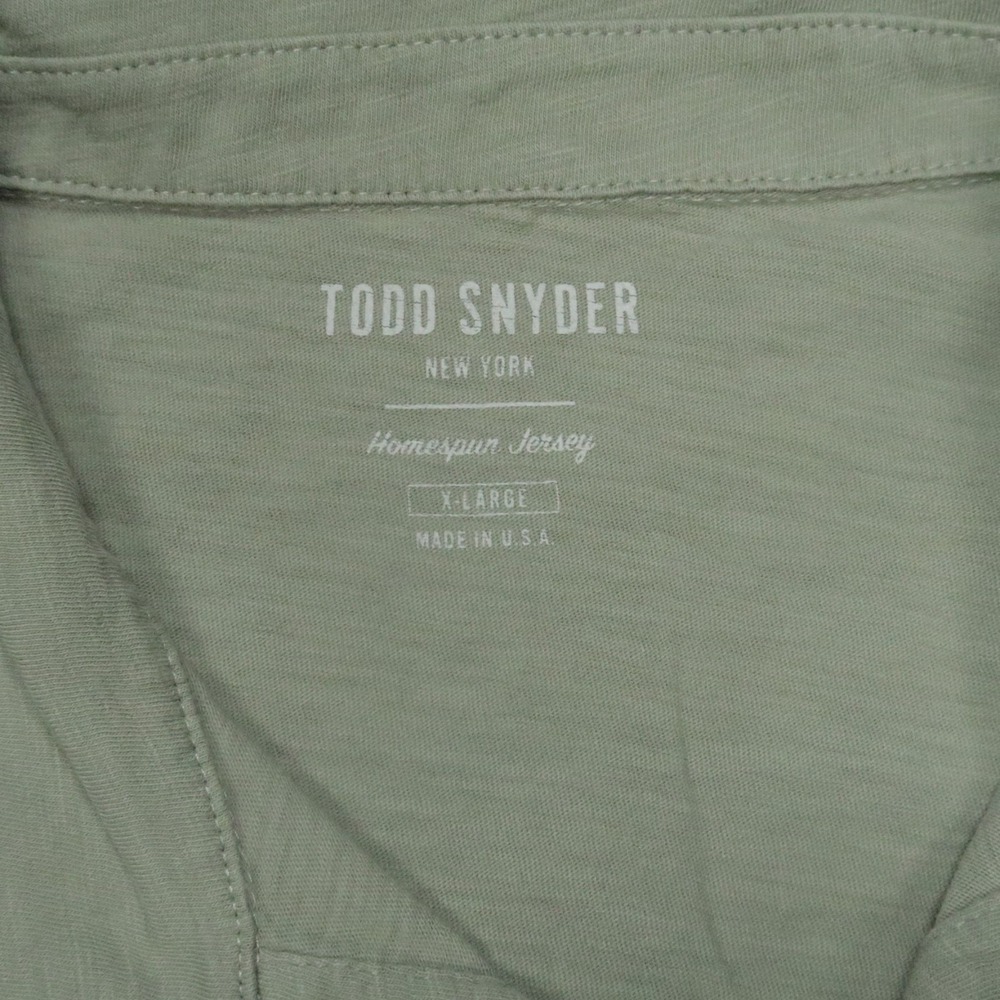 Todd Snyder Shirt Men XL Green Montauk Homespun Jersey Short Sleeve Polo - Picture 3 of 8